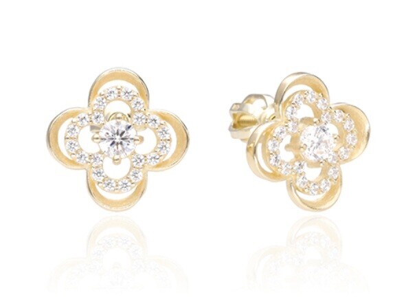 Soliter Náušnice z bílého zlata Kytičky se zirkony 239 001 01291 00