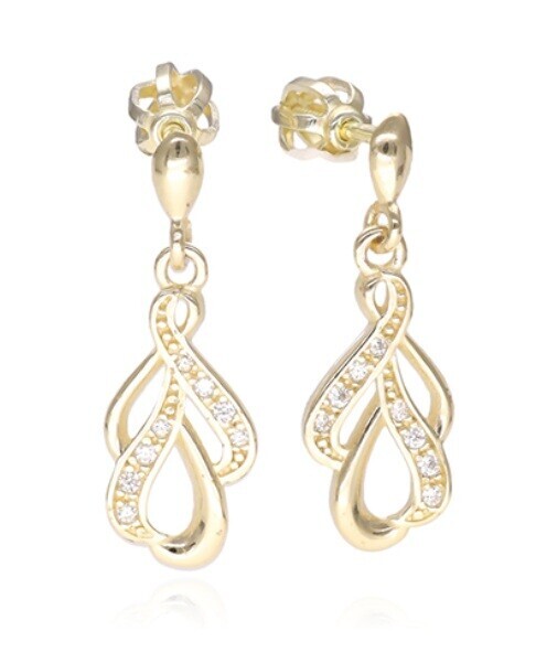 Soliter Visací náušnice ze žlutého zlata se zirkony 239 001 01301 00