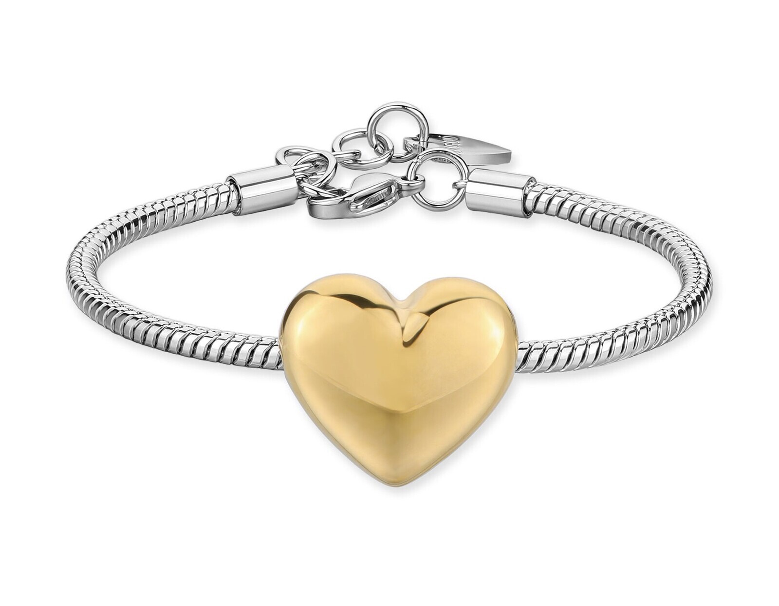 S'Agapõ Ocelový bicolor náramek se srdíčkem Stellar SSE60