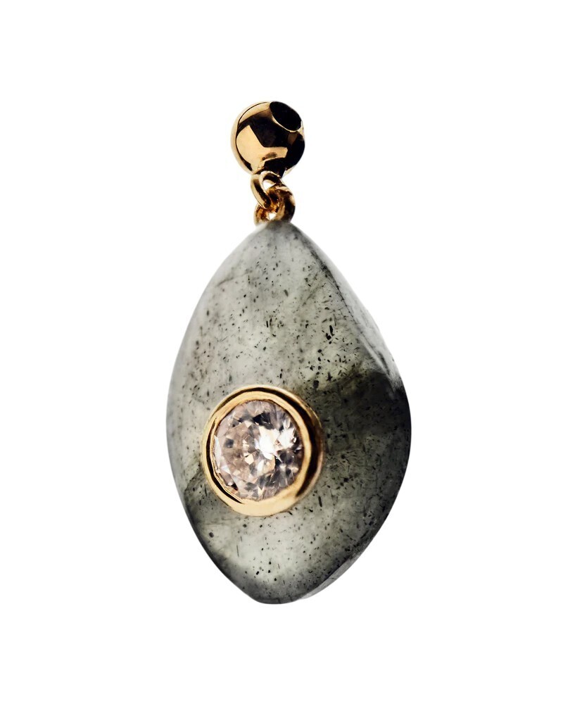 PDPAOLA Pozlacený přívěsek s labradoritem a zirkonem CH01-252-U