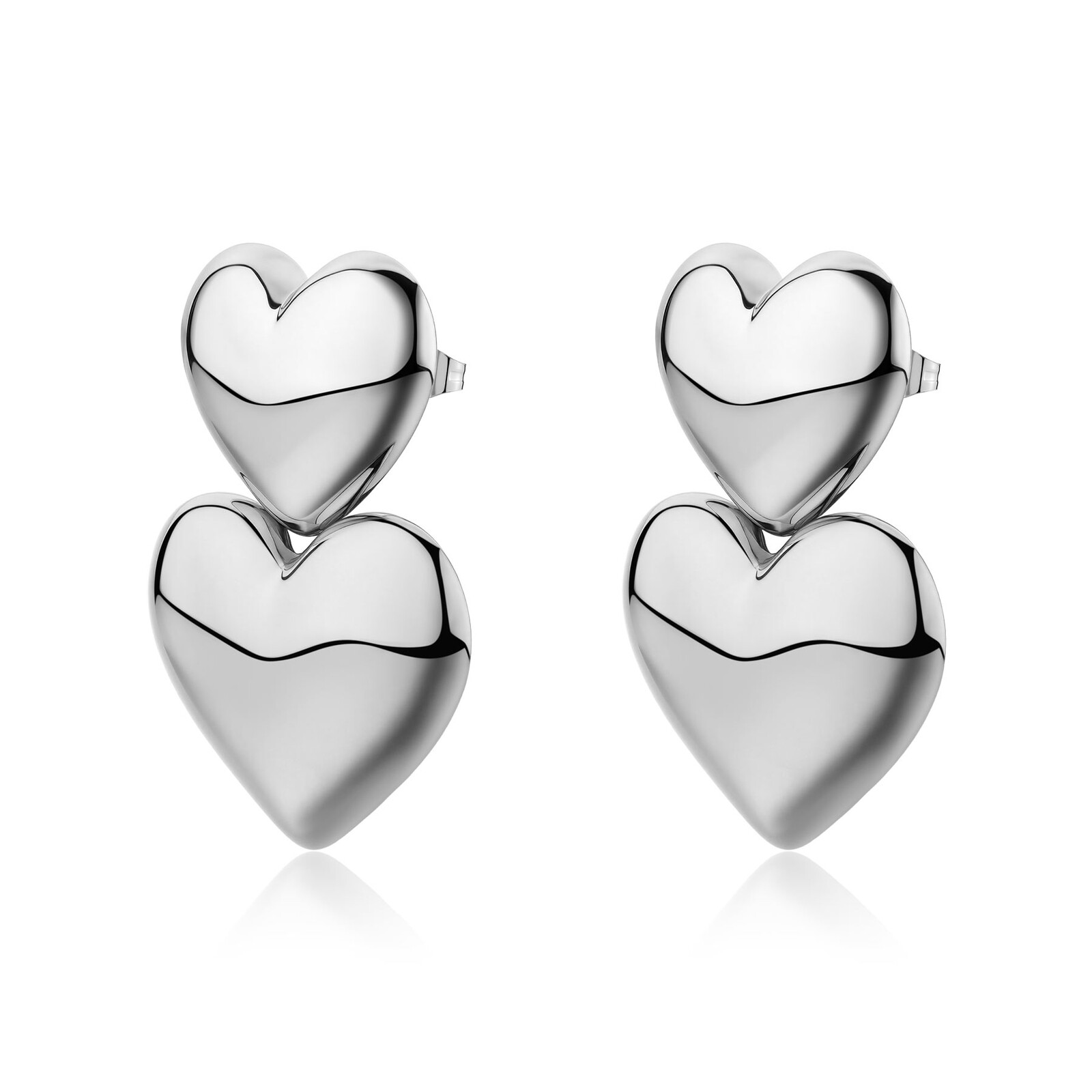 S'Agapõ Romantické srdíčkové náušnice z oceli Stellar SSE62