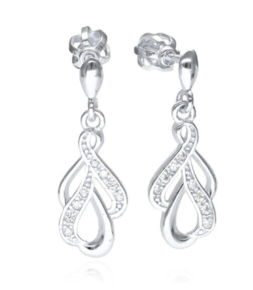 Soliter Visací náušnice z bílého zlata se zirkony 239 001 01301 07