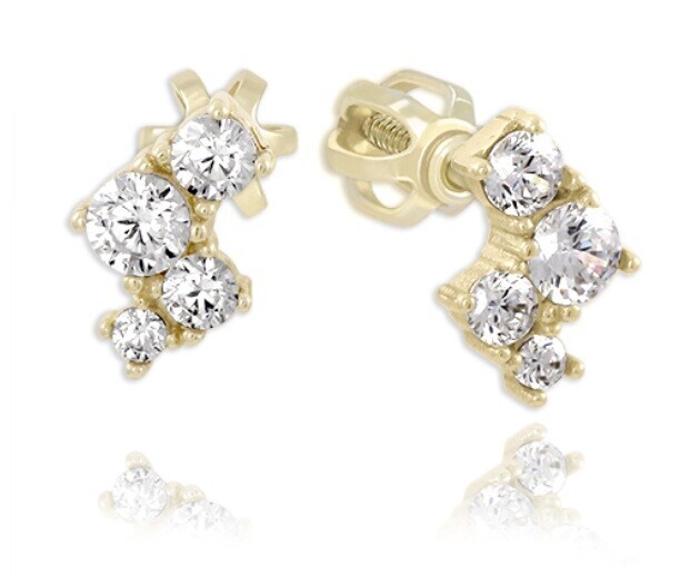 Soliter Náušnice ze žlutého zlata se zirkony 239 001 01139 00