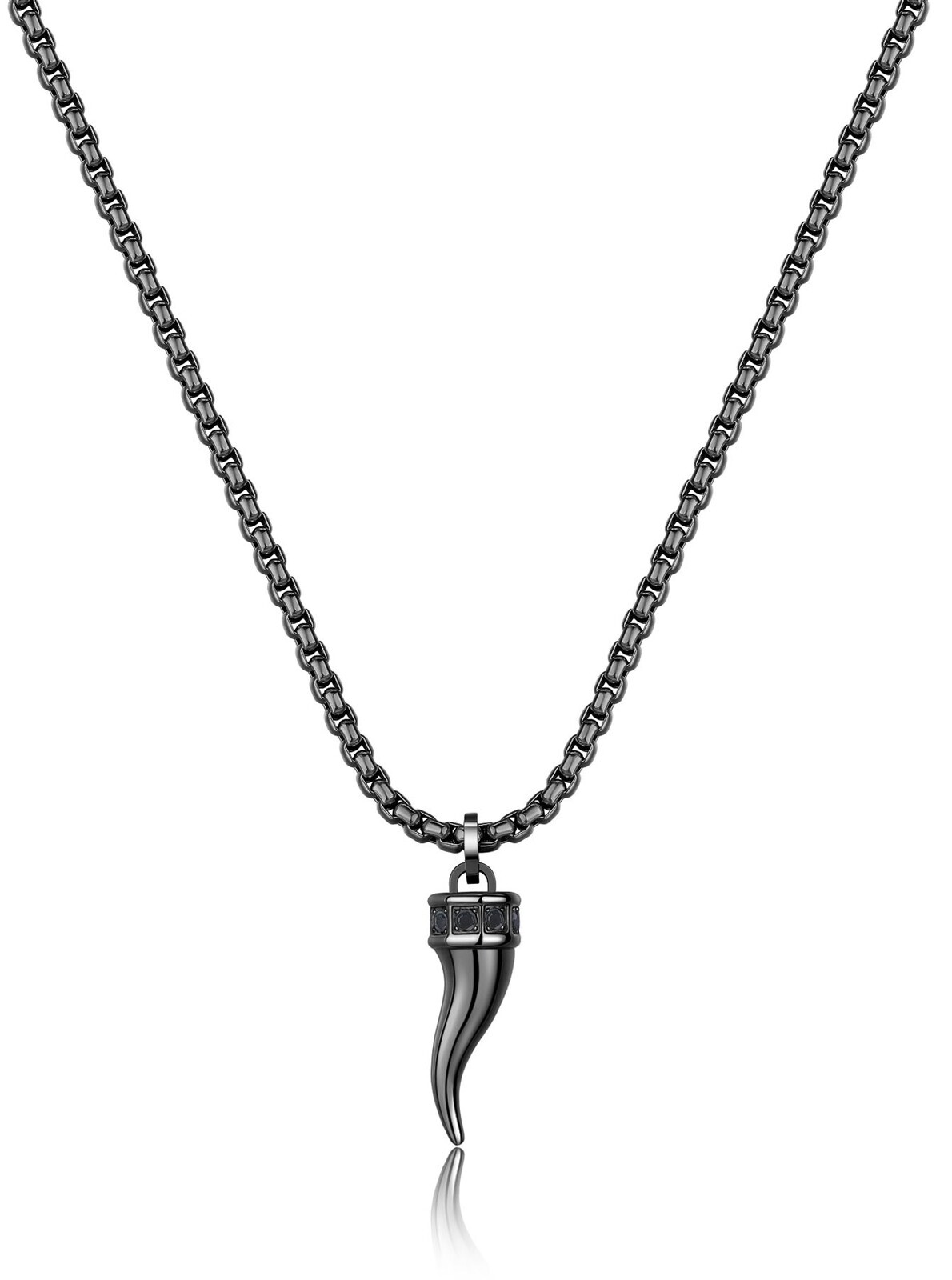 S'Agapõ Pánský ocelový náhrdelník se zirkony Cornicello Rogue SRG38