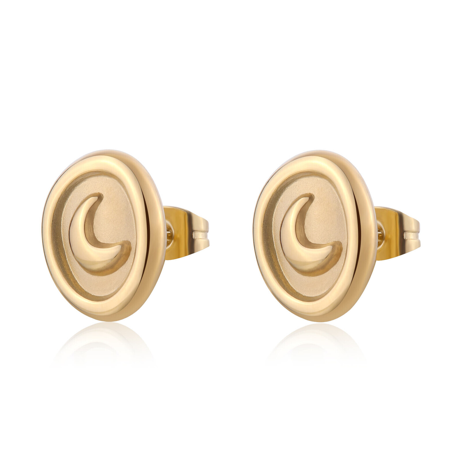 S'Agapõ Pozlacené pecky z oceli Měsíc Feelings SFE24