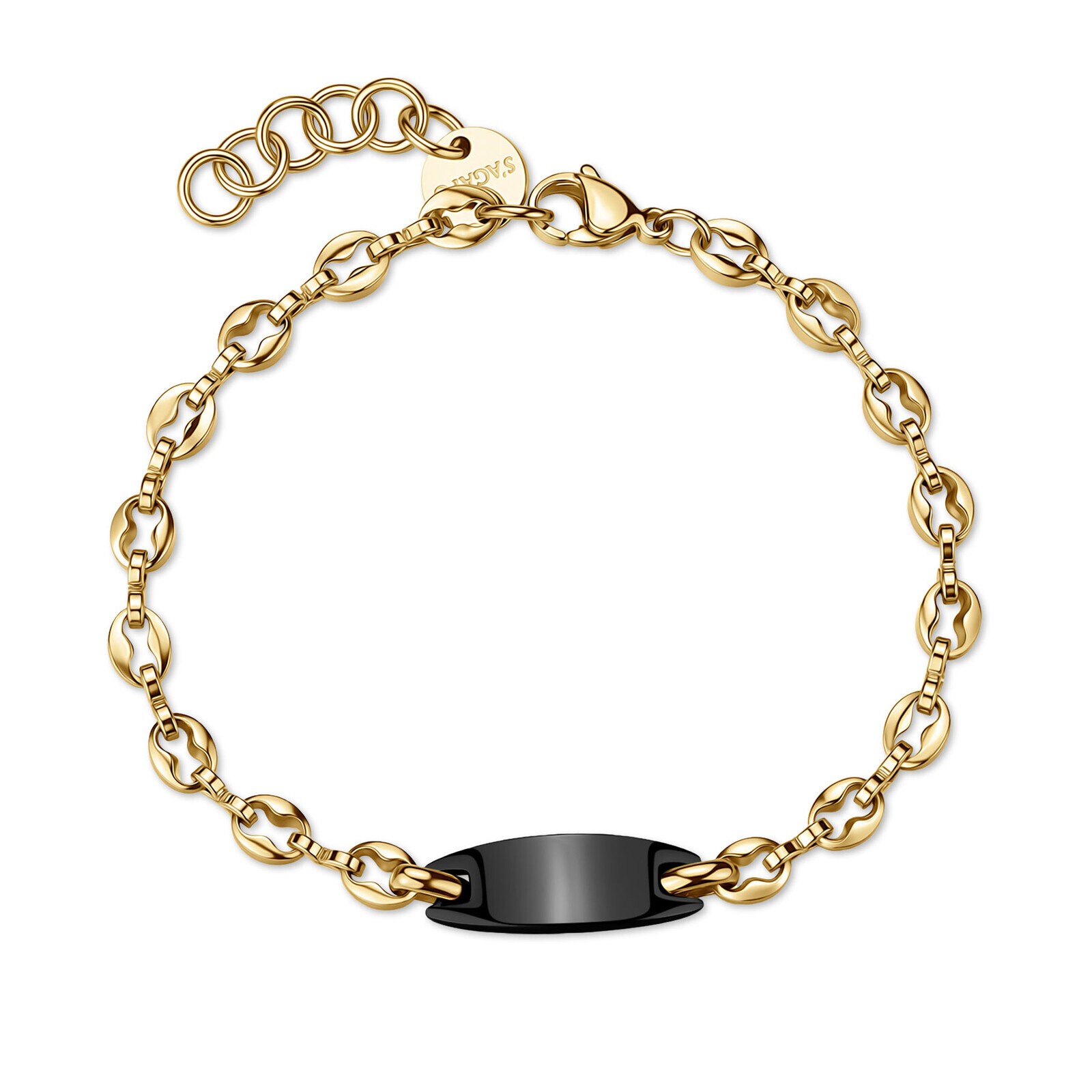 S'Agapõ Pozlacený pánský náramek z oceli Titan STI22