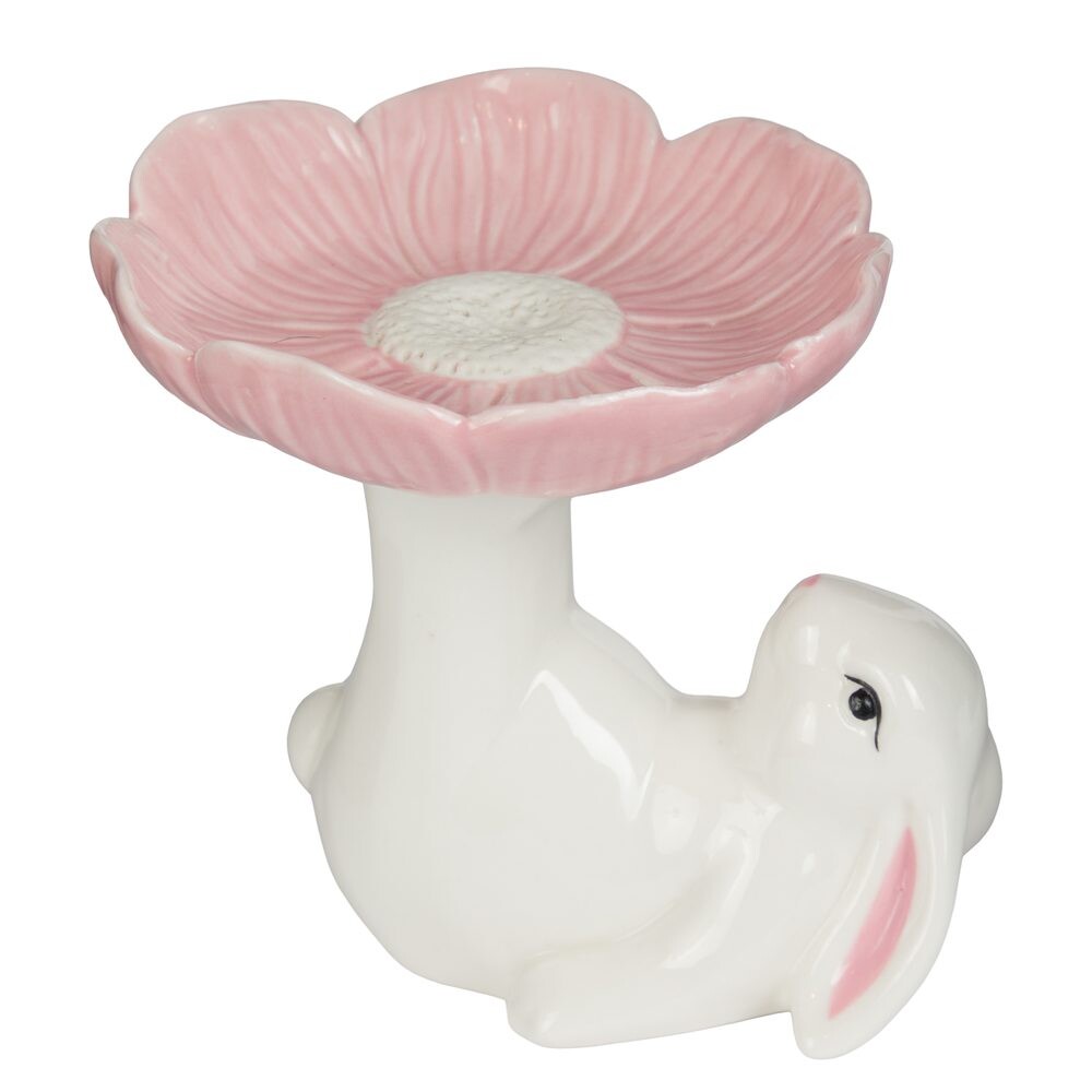 EASTER Dekorace králík s květinou