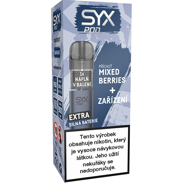 Elektronická cigareta Syx Pod Starter kit Dark Blue+Mixed Berriies 16,5mg/ml