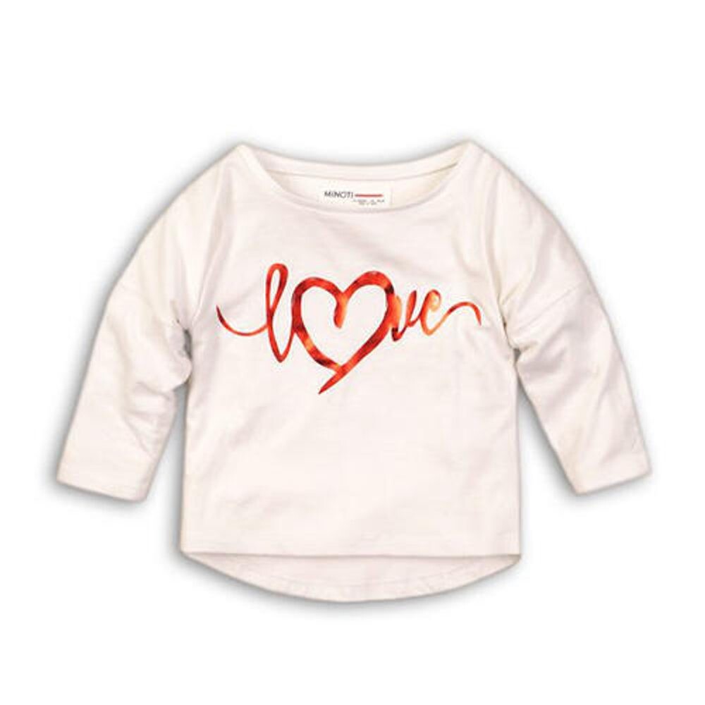 Tričko dívčí s dlouhým rukávem, Minoti, GDIP 16, bílá - 68/80 | 6-12m