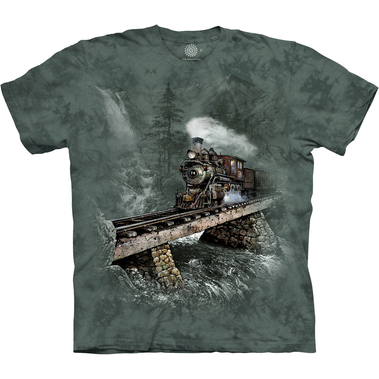 Tričko unisex The Mountain Loco 74 - olivové,