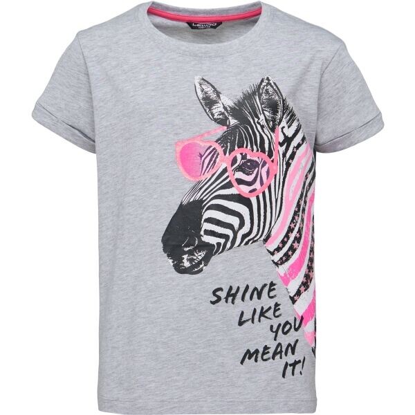 Lewro ZEBRINA Dívčí triko, šedá, velikost 152-158