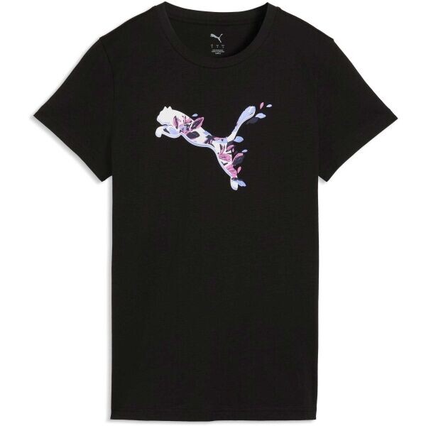 Puma GRAPHICS FLORAL CAT TEE Dámské triko, černá, velikost