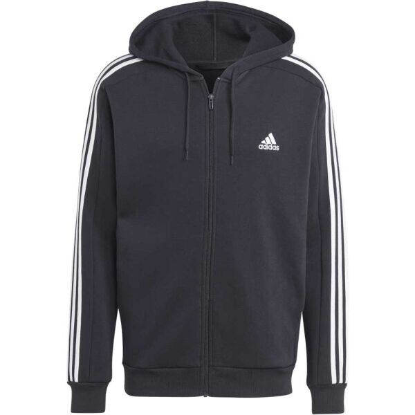 adidas 3-STRIPES FULL-ZIP HOODIE Pánská mikina, černá, velikost XXL
