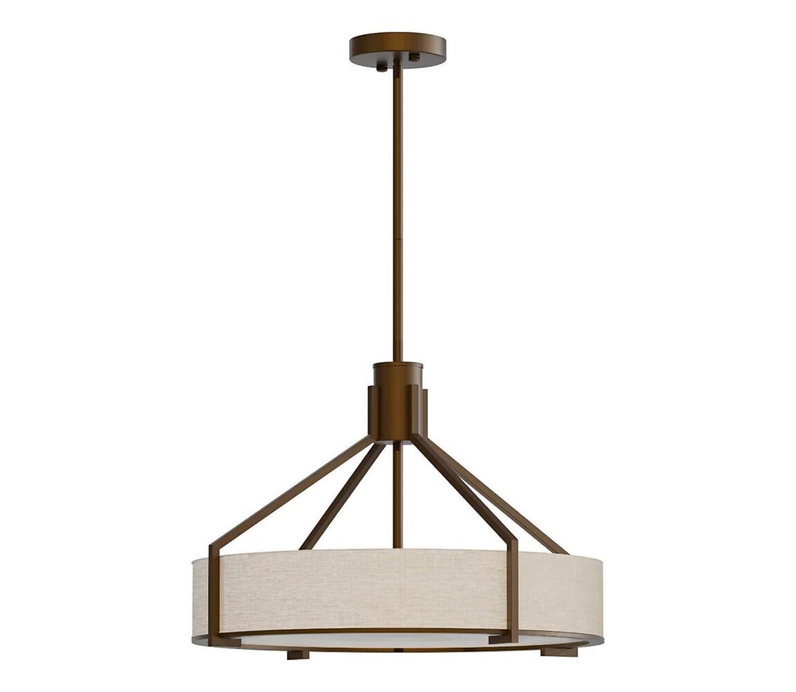 Open Design OR85648- Lustr na tyči DORETTO 4xE27/15W/230V pr. 50 cm hnědá/béžová OR85648