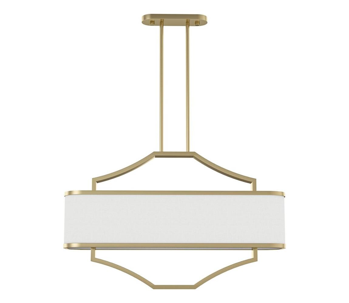 Open Design OR84856 - Lustr na tyči GERDO OVALE 6xE14/12W/230V mosaz/bílá OR84856