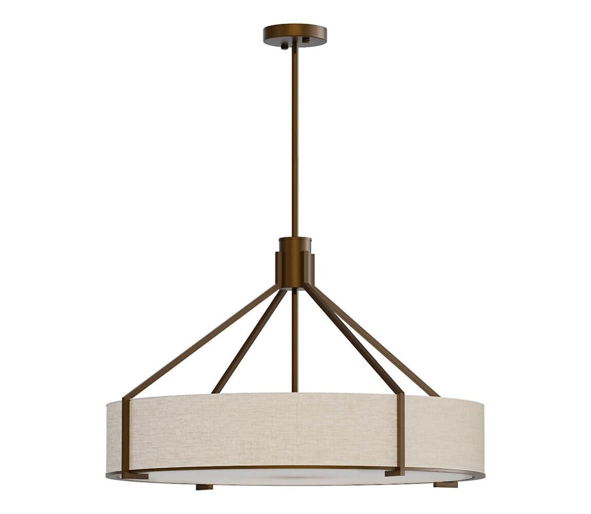Open Design OR85679- Lustr na tyči DORETTO 6xE27/15W/230V pr. 70 cm hnědá/béžová OR85679