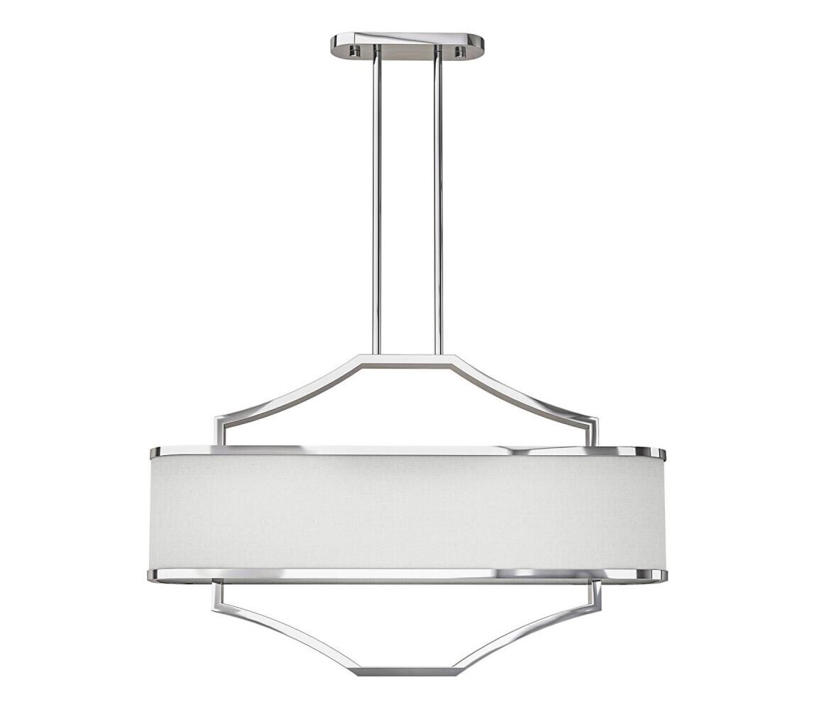 Open Design OR84849 - Lustr na tyči GERDO OVALE 6xE14/12W/230V lesklý chrom/bílá OR84849