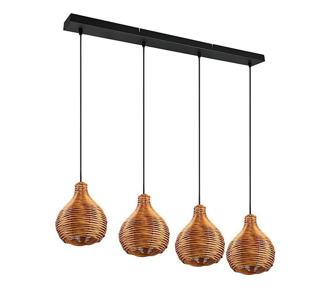 Reality - Lustr na lanku SPROUT 3xE14/40W/230V hnědá/ratan R31294036