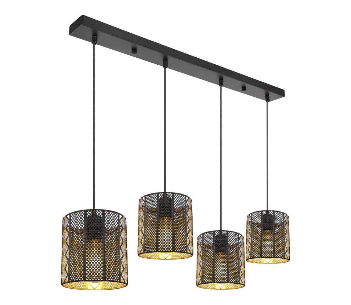 Globo 15450-4H - Lustr na lanku ABINY 4xE27/60W/230V zlatá/černá 15450-4H