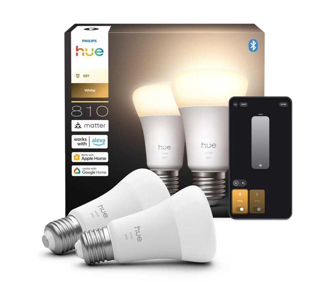 SADA 2x LED Stmívatelná žárovka Philips Hue WHITE E27/7W/230V 2700K 872110307256600