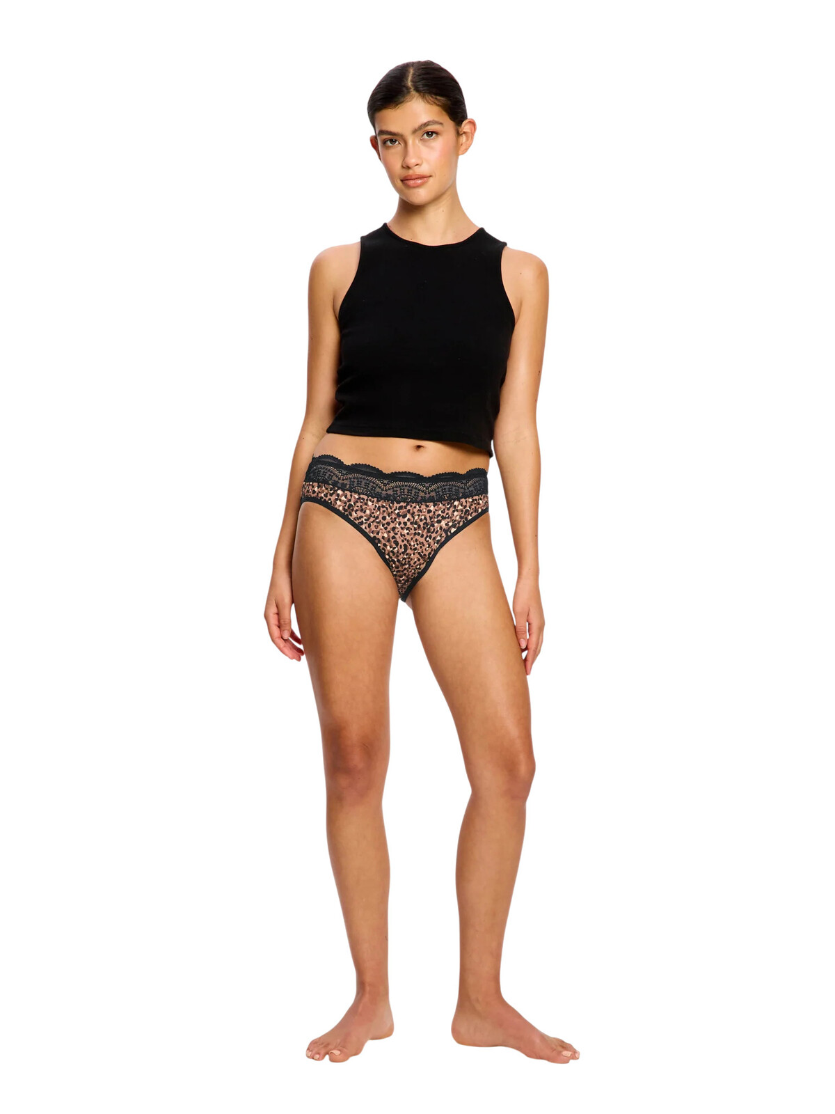 Menstruační kalhotky Modibodi Sensual Hi Waist Bikini Moderate Animalia Brown (MKMSHWBMAB) M