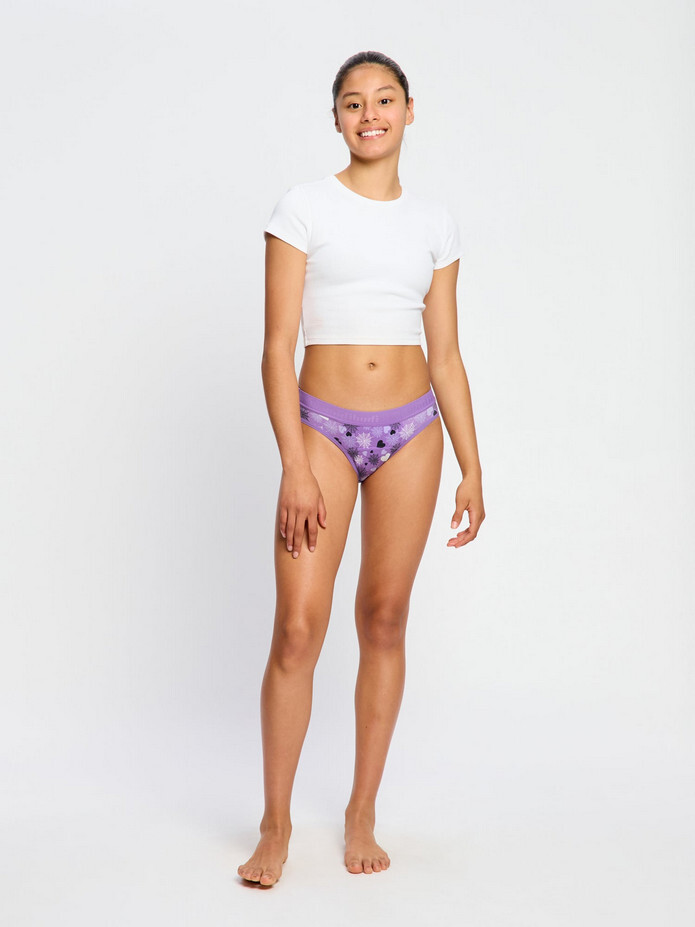 Dívčí menstruační kalhotky Modibodi Teen Hipster Bikini Super Wicked Web Purple (DMKMTHBSWWP) 14-16 let
