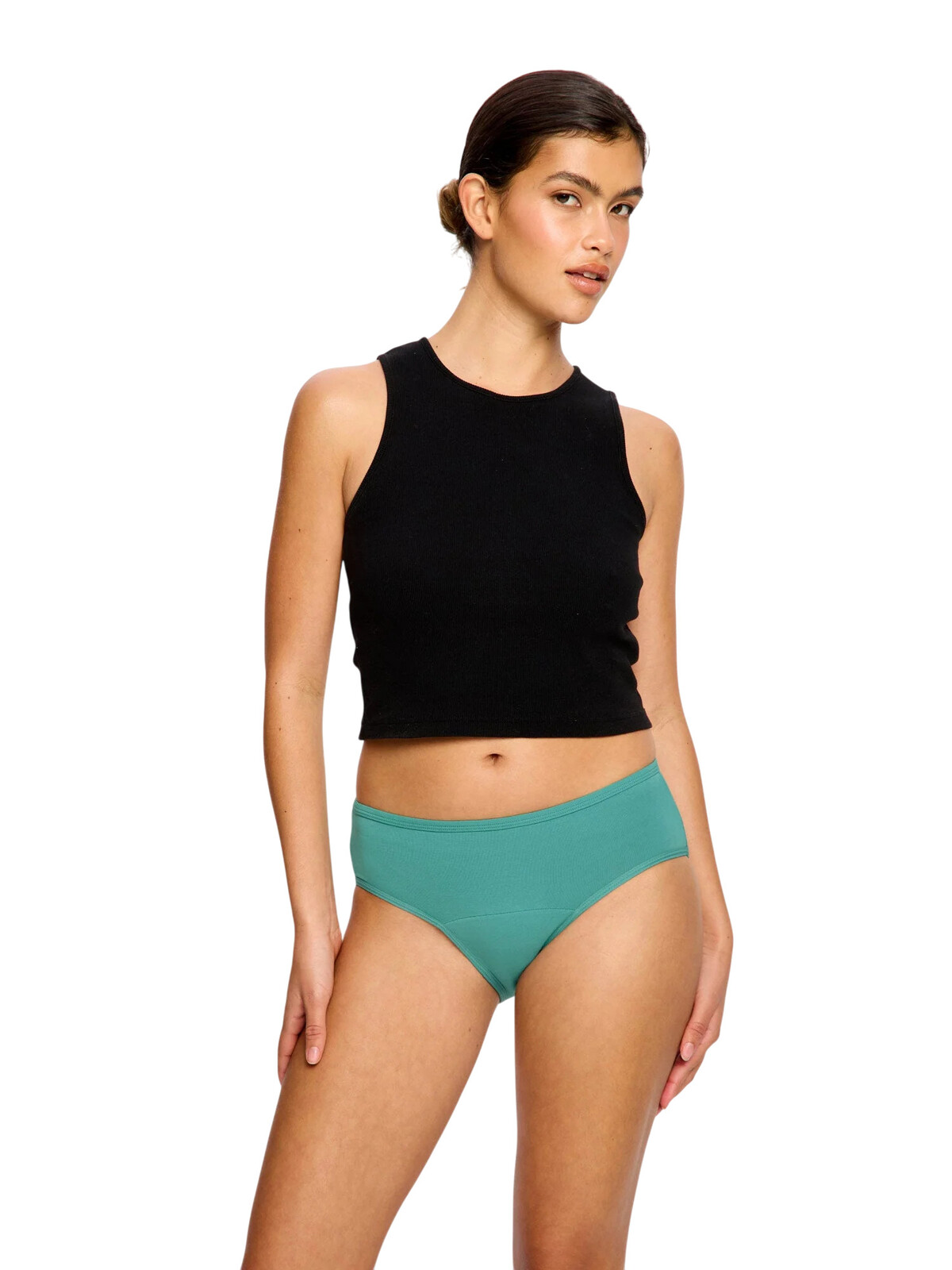 Menstruační kalhotky Modibodi Basic Mid-Rise Brief Moderate Teal Green (MKMBMRBMHTG) XS