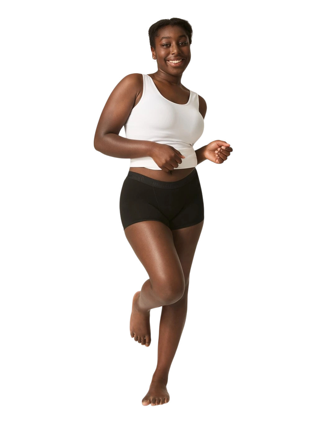 Dívčí menstruační kalhotky Modibodi Teen Hipster Boyshort Super-Overnight Black (HIBSSOBLAT) 12-14 let