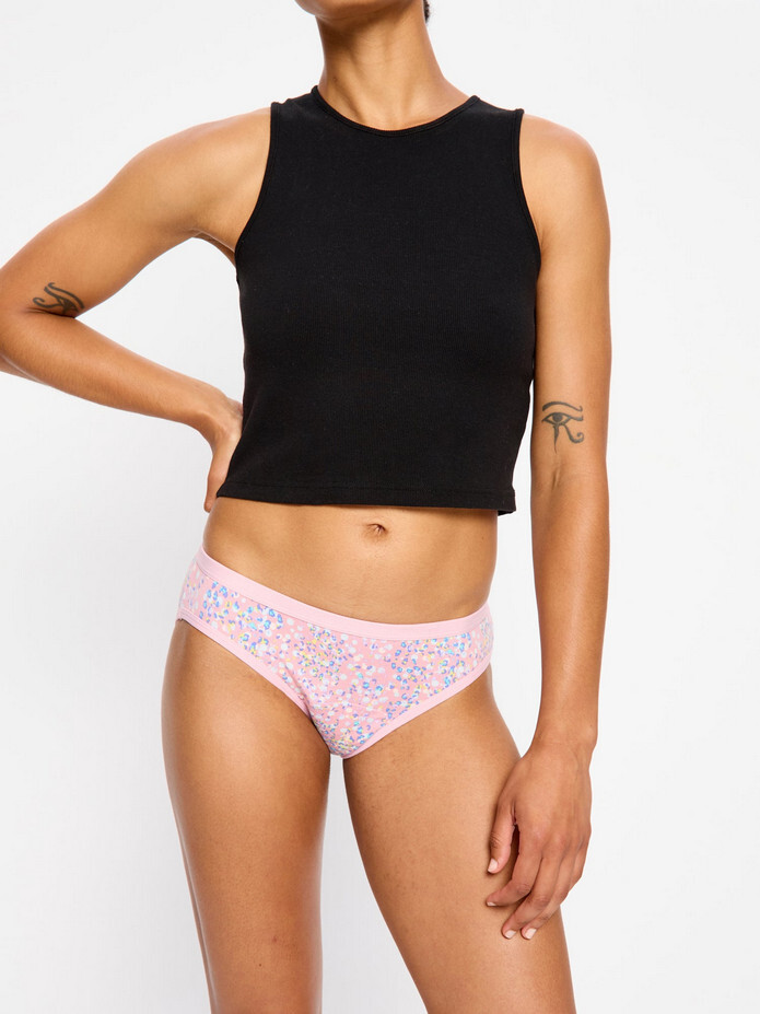 Menstruační kalhotky Modibodi Classic Bikini Light-Moderate Flore Pink (MKMCBLMFP) M