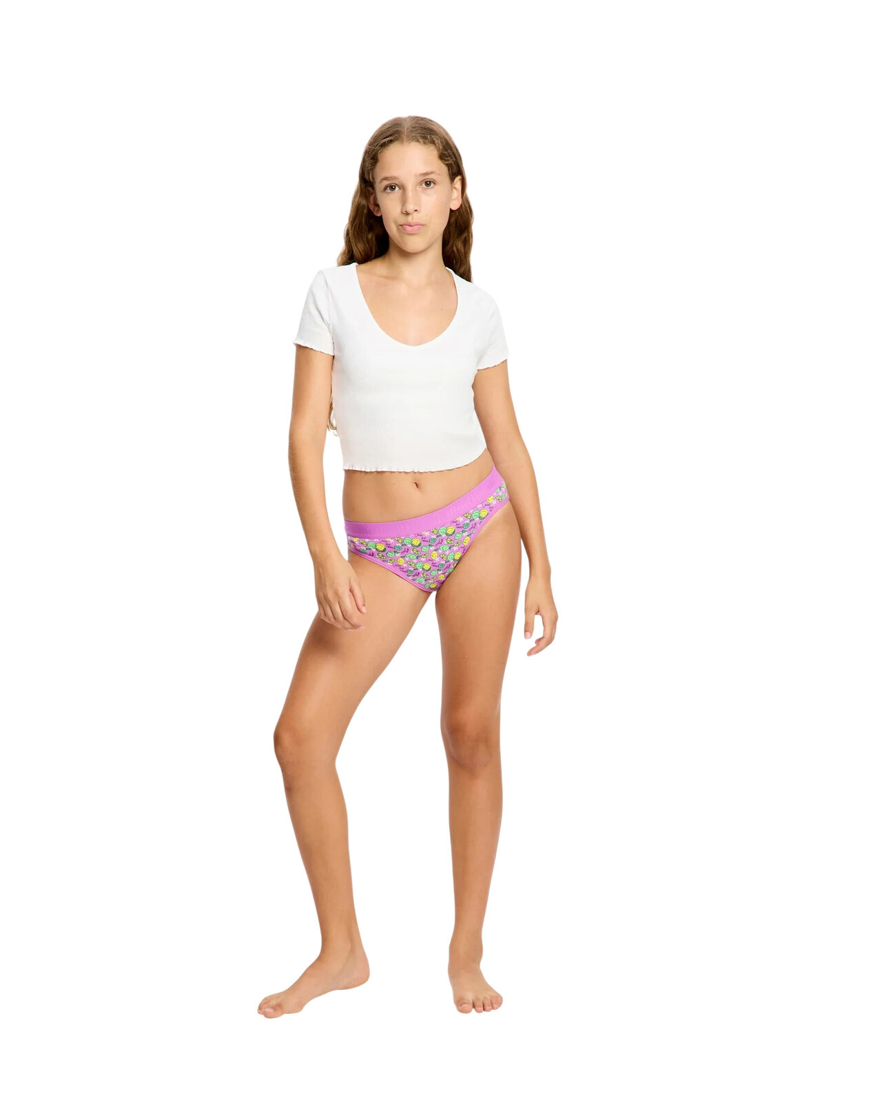 Dívčí menstruační kalhotky Modibodi Smileyworld Teen Hipster Bikini Moderate Lucky Lemon Limes (DMKMSTHBMLLL) 10-12 let