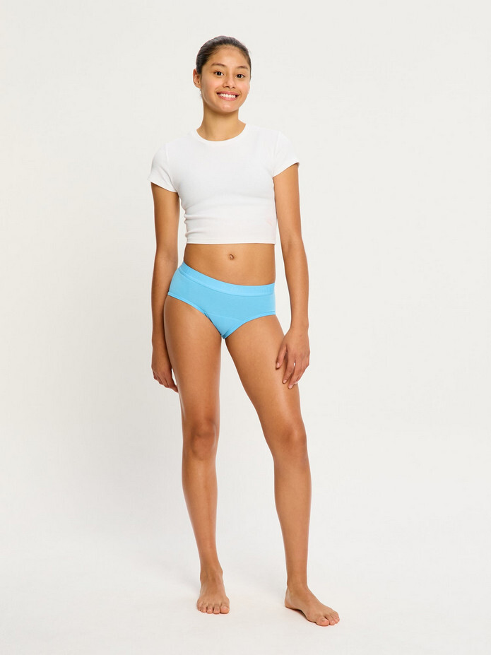 Dívčí menstruační kalhotky Modibodi Teen Hipster Boyleg Moderate Bubble Blue (DMKMTHBMBB) 16-18 let