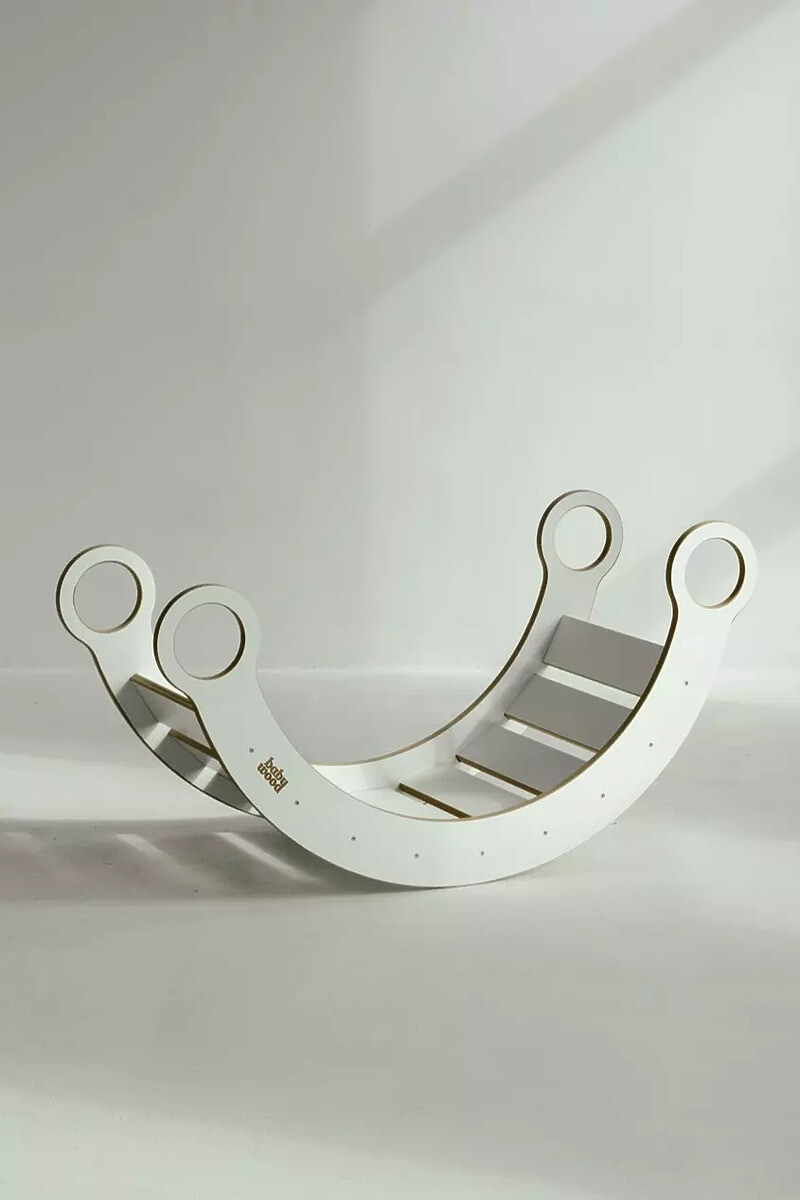 Dřevěná houpačka Montessori L - bílá