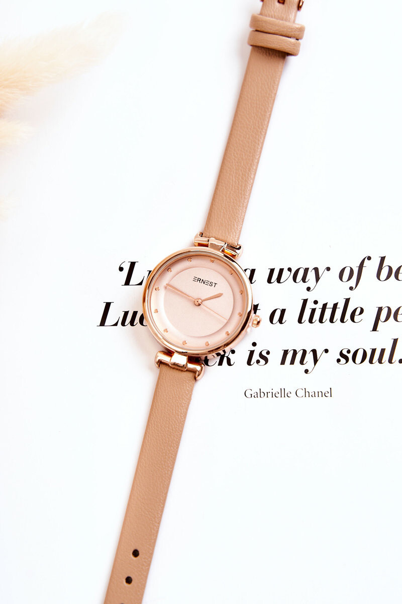 Dámské analogové hodinky Ernest béžové