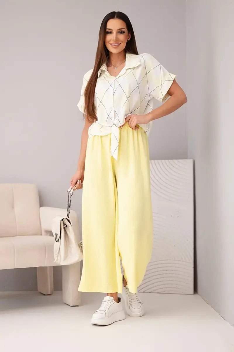 Dámský set s viskózovou košilí a kalhotami