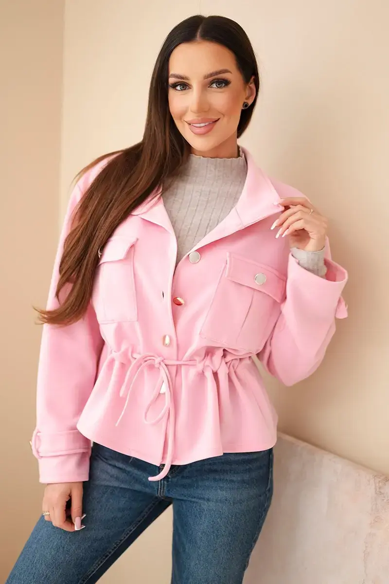 Dámská mikina na zip s kapsami a šňůrkou