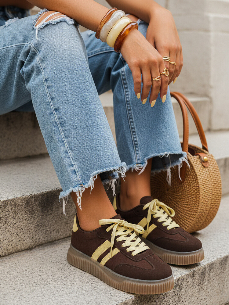 Dámské hnědé nízké tenisky