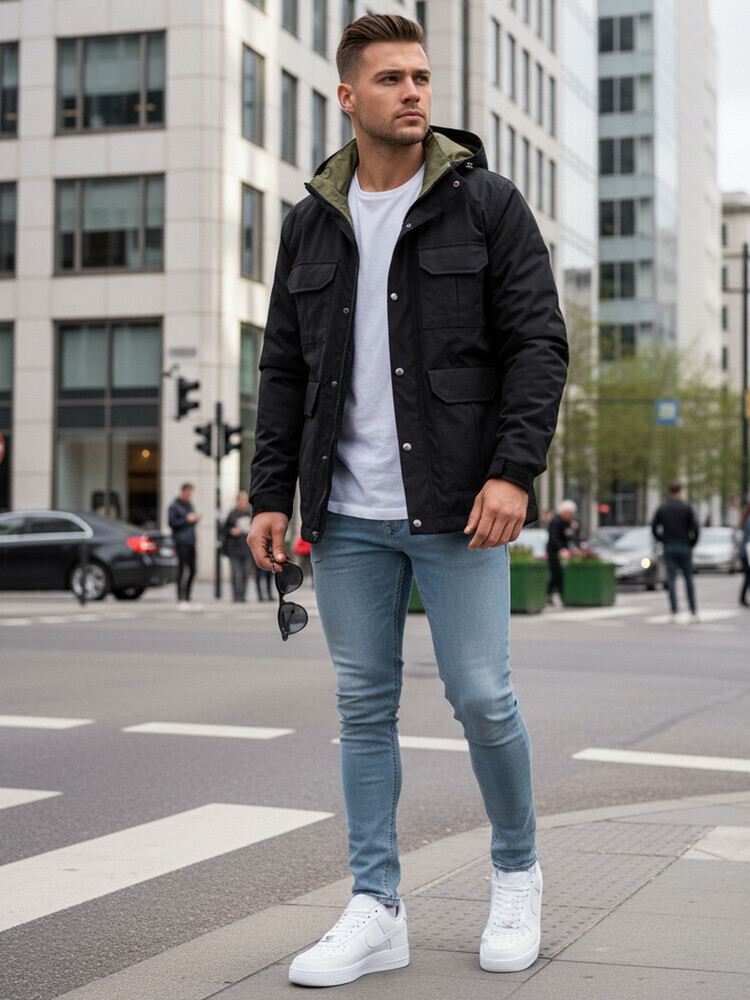 Černá pánská parka