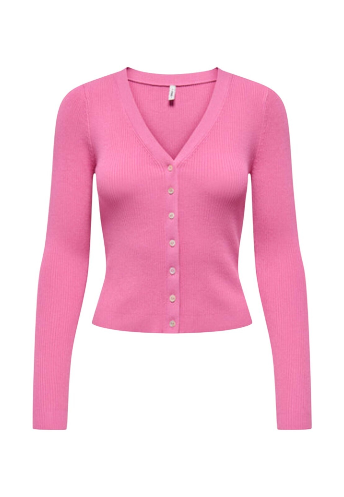 Růžový cardigan s dlouhými rukávy