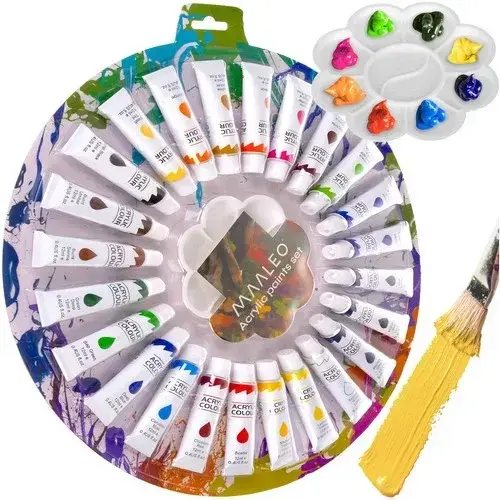 Sada akrylových barev – 24 x 12 ml + paleta