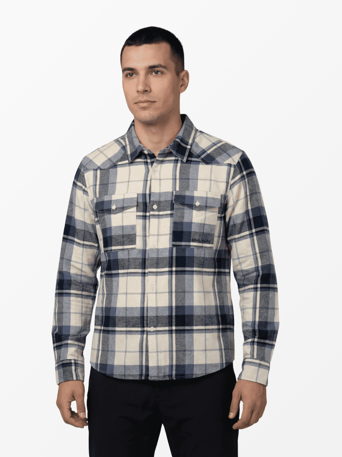 Husky Gaia M M, blue Pánská flanelová košile