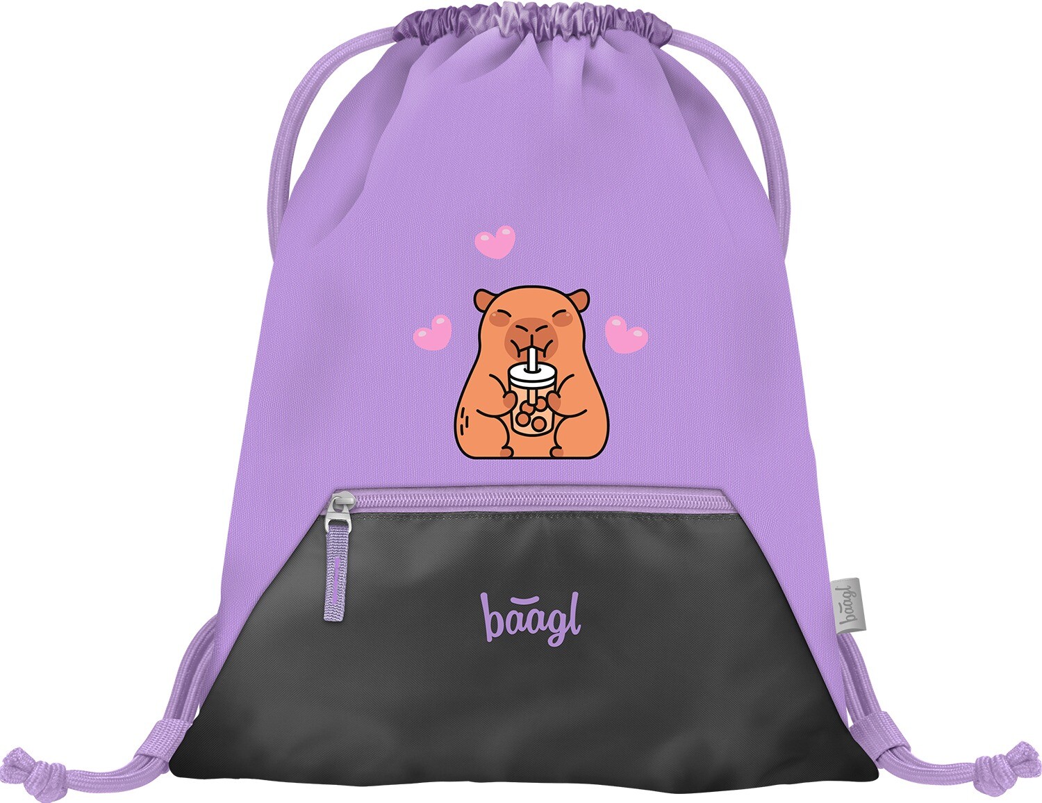 Školní sáček s kapsou BAAGL Kapybara - 16,5 L