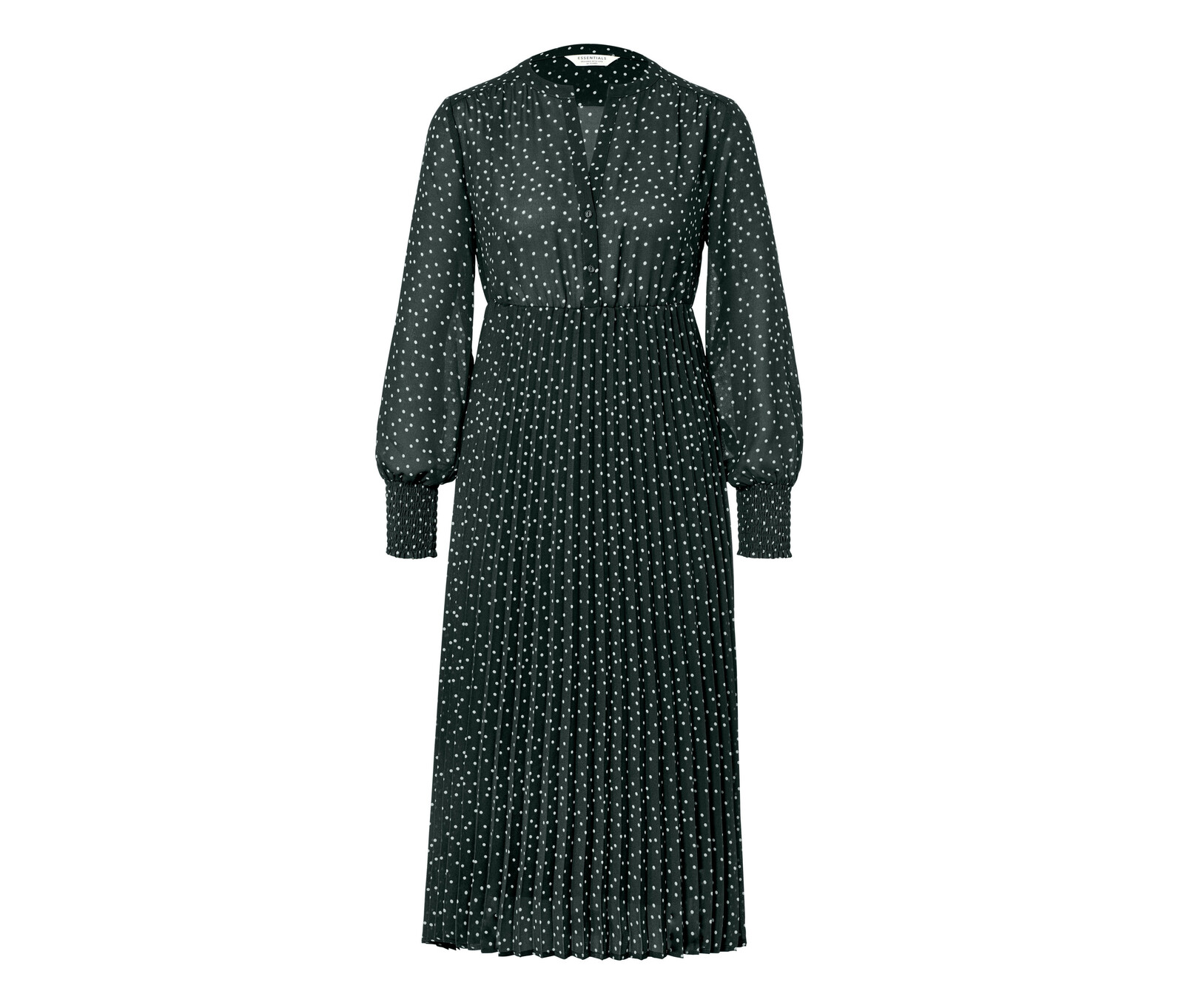 Tchibo - Puntíkované midi šaty - pro ženy - vel. 46 - barva: zelená/s puntíky