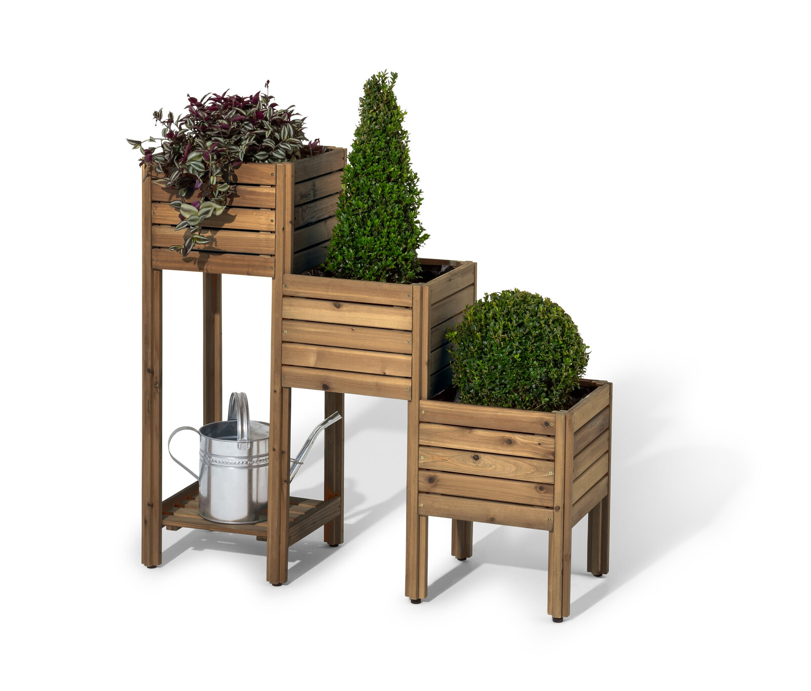 Tchibo - Vyvýšený schodový truhlík - barva: hnědá