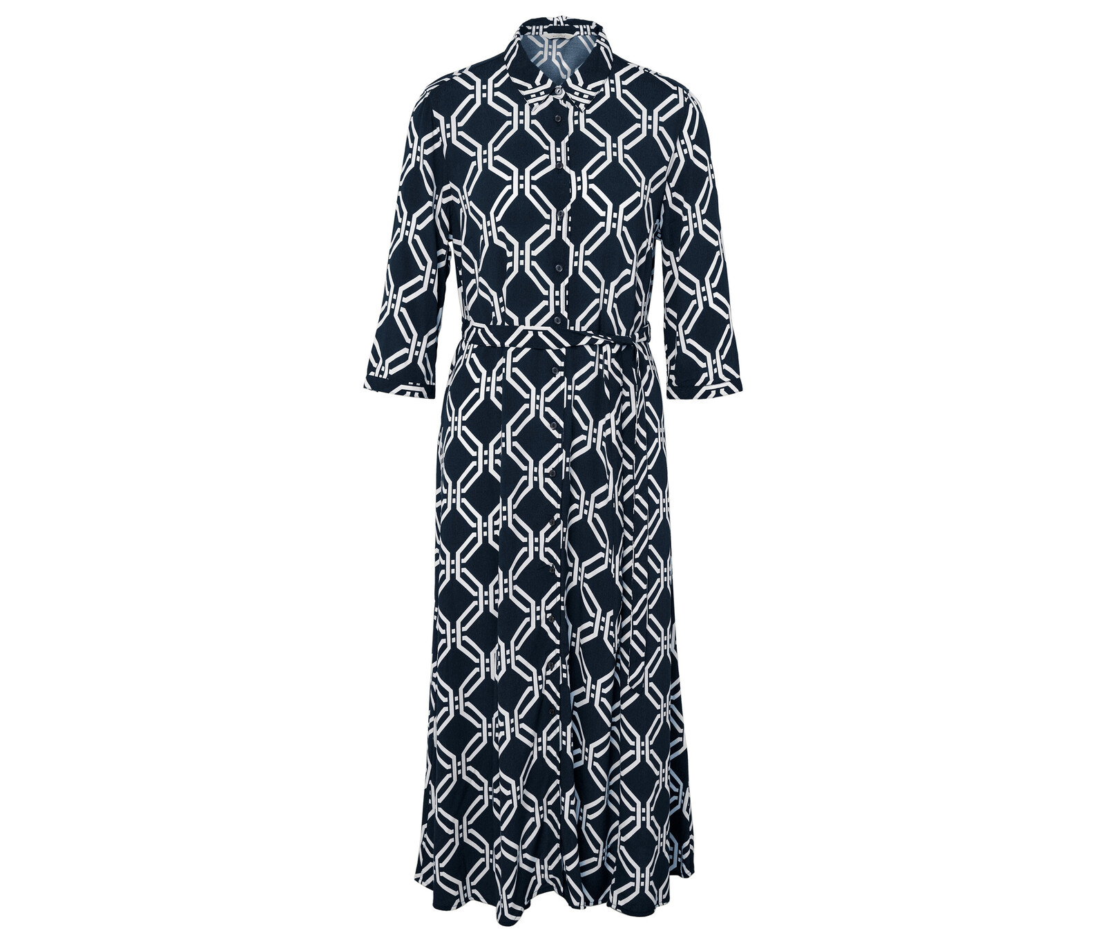 Tchibo - Košilové šaty s potiskem - pro ženy - vel. 46 - barva: modrá/s potiskem