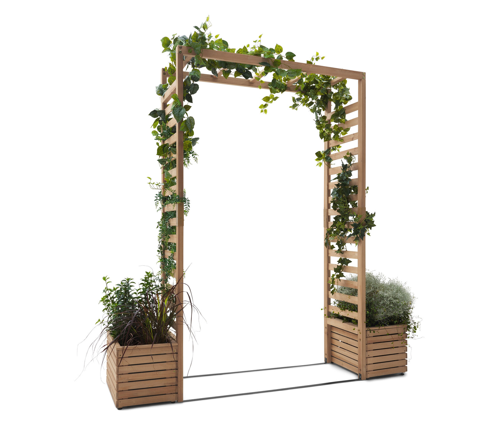 Tchibo - Oblouk na růže s truhlíky - barva: hnědá