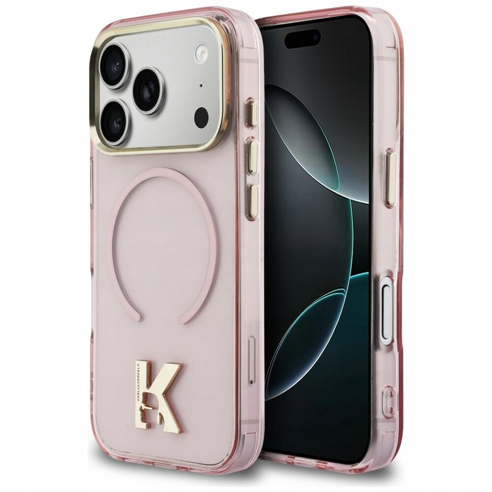 Pouzdro Karl Lagerfeld IML K Head Logo MagSafe pro iPhone 17 Pro, růžové