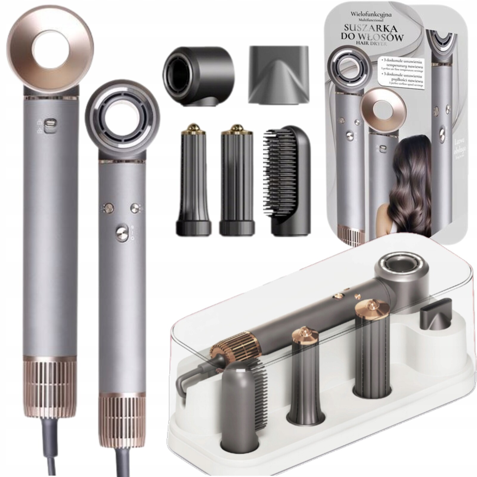 Fén Kulma Silná Multifunkční 5v1 Na Vlasy 1300W Ionizace Loki