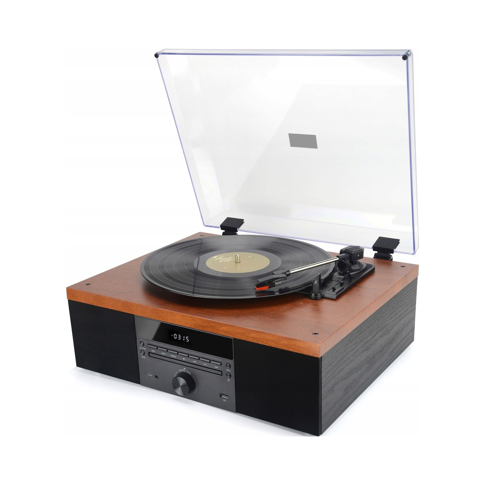 Gramofon Akai ATT-14BT hnědý Bluetooth Usb Fm