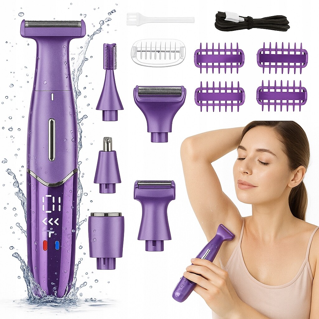 Holicí Strojek Dámský Depilátor Zastřihovač Těla Bikini Nohou Podpaží 6V1 Usb