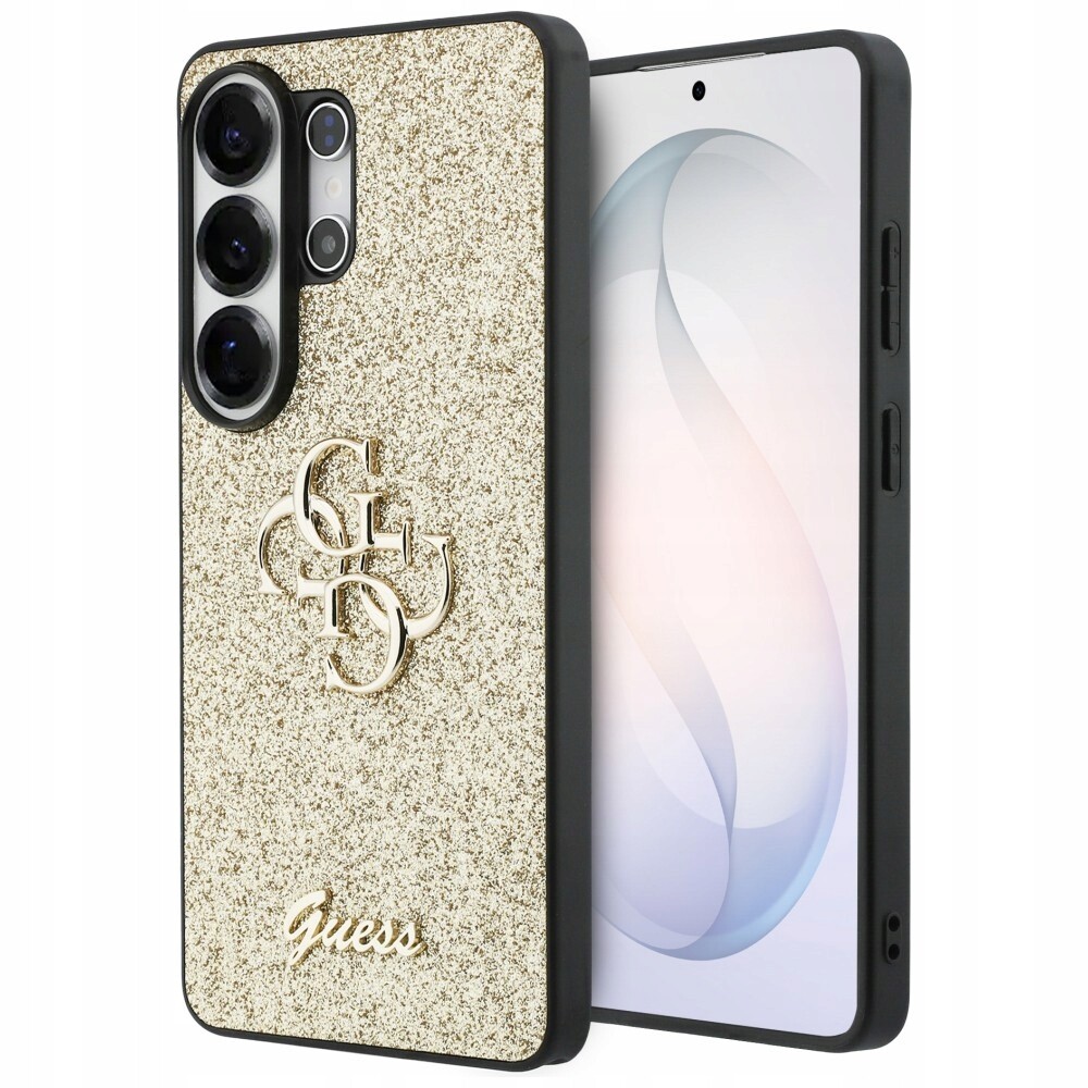 Pouzdro Guess Fixed Glitter Big 4G Metal Logo pro Samsung Galaxy S26 Ultra zlaté